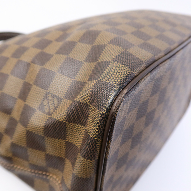 LOUIS VUITTON Damier Saleya MM金扣肩背袋/手挽袋棕色-14