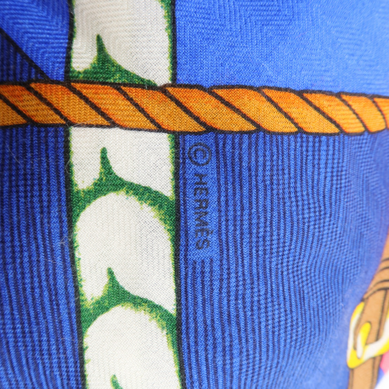 HERMES 羊絨/絲質Scarf 140x140圍巾-6