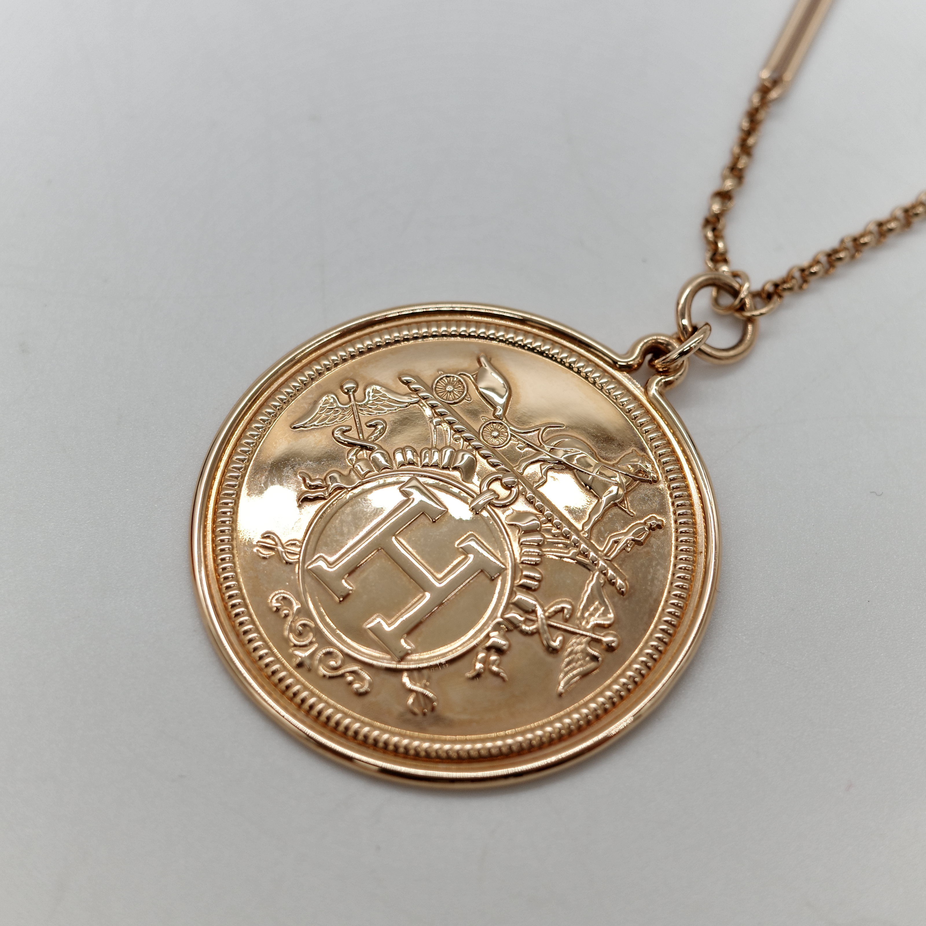 Hermès 愛馬仕 18K 玫瑰金 Ex-Libris Pendant 項鍊-2