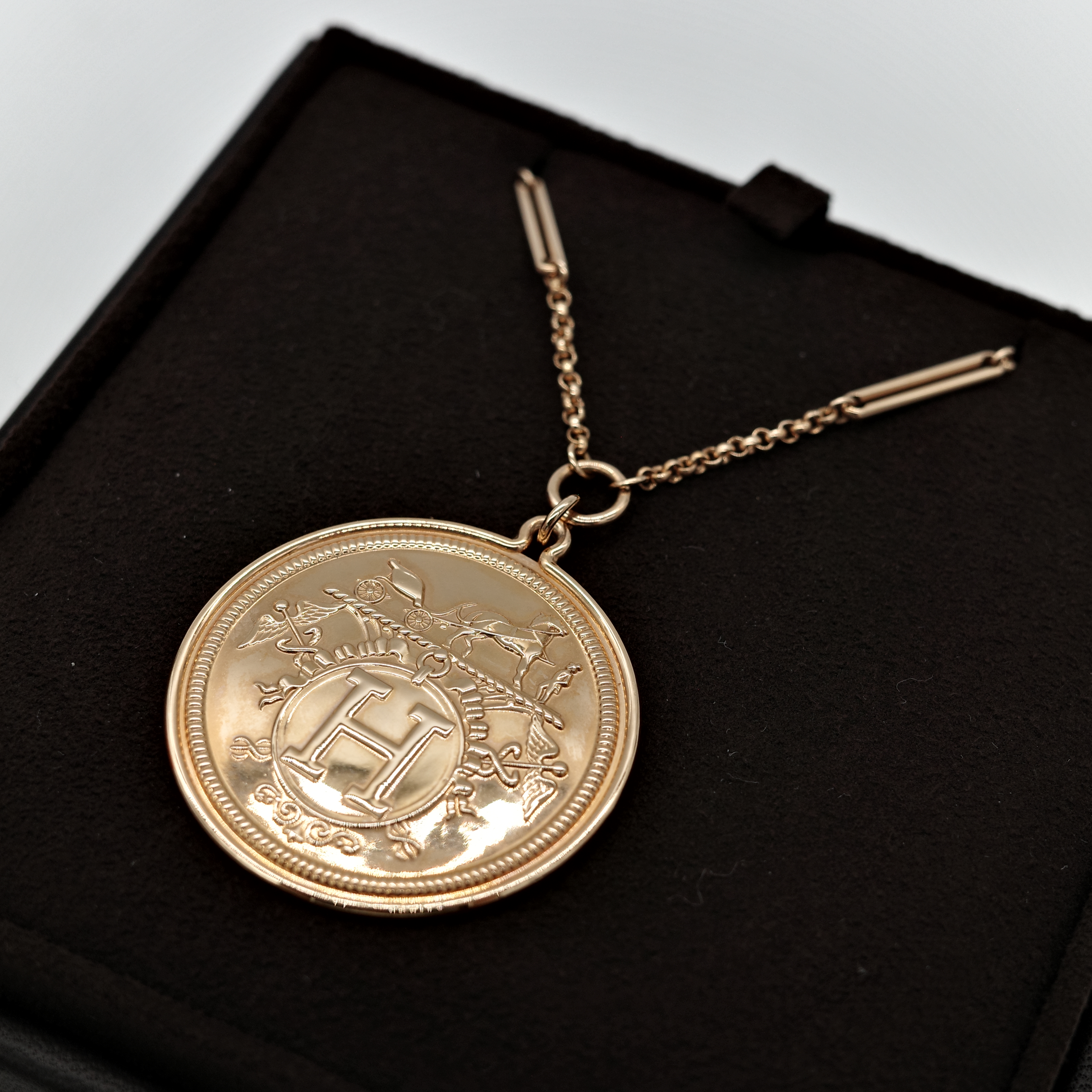 Hermès 愛馬仕 18K 玫瑰金 Ex-Libris Pendant 項鍊-5