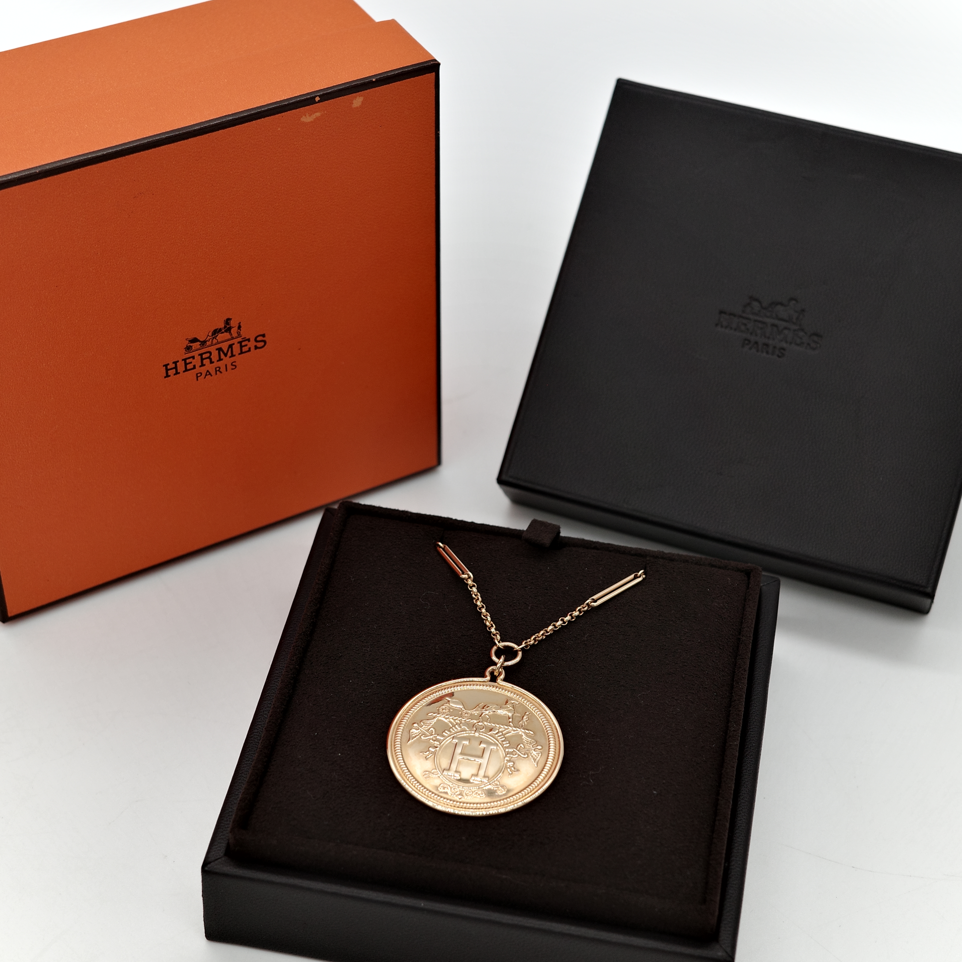 Hermès 愛馬仕 18K 玫瑰金 Ex-Libris Pendant 項鍊-6
