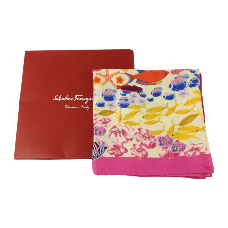 Salvatore Ferragamo 絲質Scarf 87x87cm絲巾-8