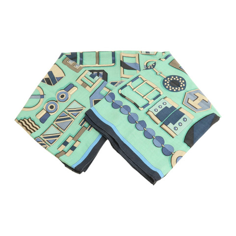 HERMES 羊絨/絲質Scarf 140x140cm絲巾