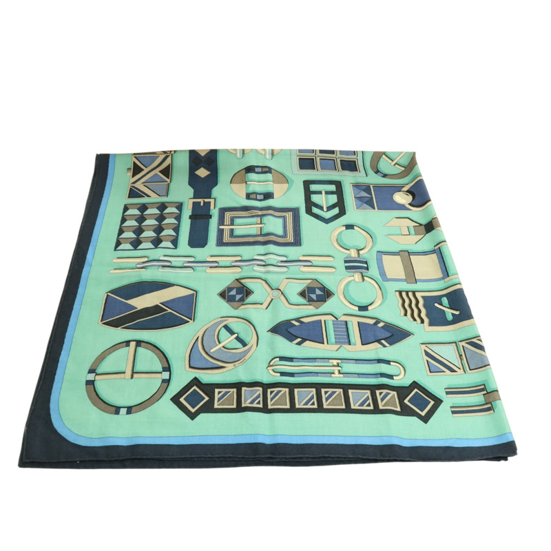 HERMES 羊絨/絲質Scarf 140x140cm絲巾-1