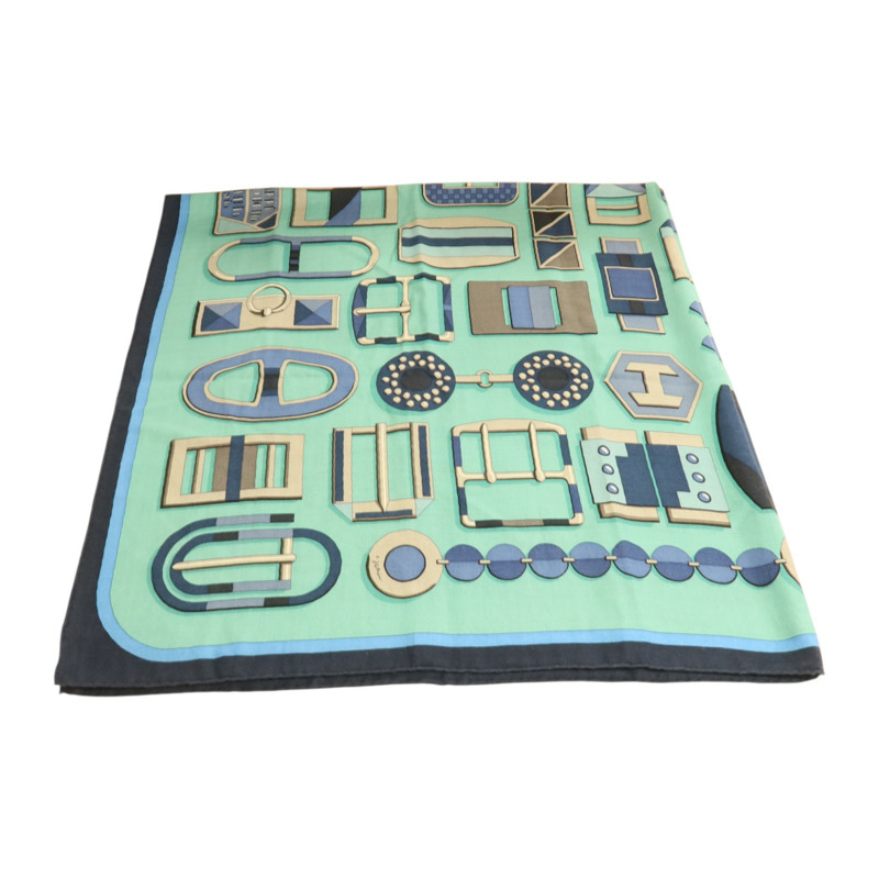 HERMES 羊絨/絲質Scarf 140x140cm絲巾-4