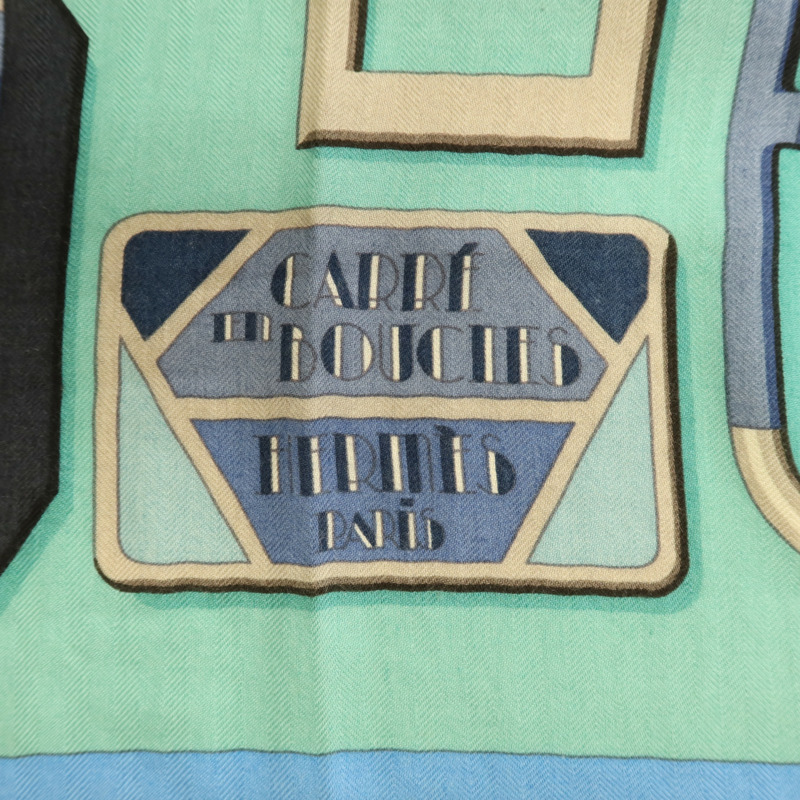 HERMES 羊絨/絲質Scarf 140x140cm絲巾-5