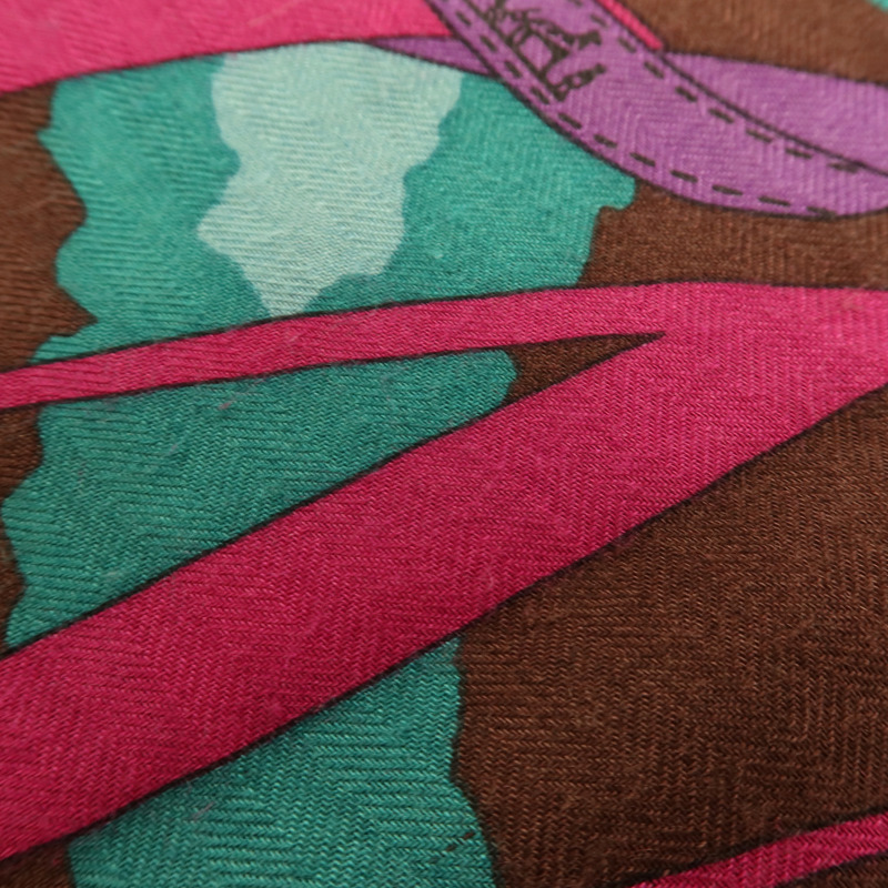 HERMES 羊絨/絲質Scarf 140x140cm絲巾-9