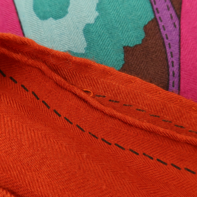 HERMES 羊絨/絲質Scarf 140x140cm絲巾-10