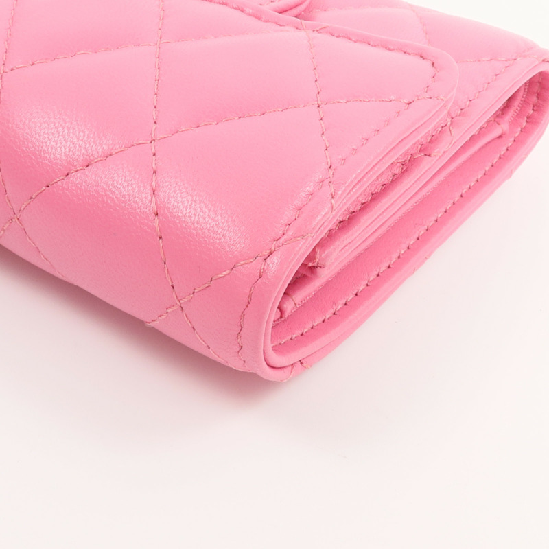 CHANEL 羊皮皮革Classic Small Flap Wallet錢包-10