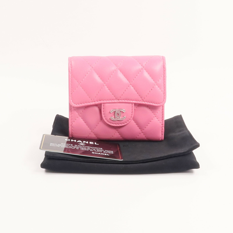 CHANEL 羊皮皮革Classic Small Flap Wallet錢包-17