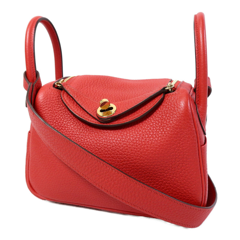HERMES Clemence皮革Mini Lindy金扣手挽肩背兩用袋-2