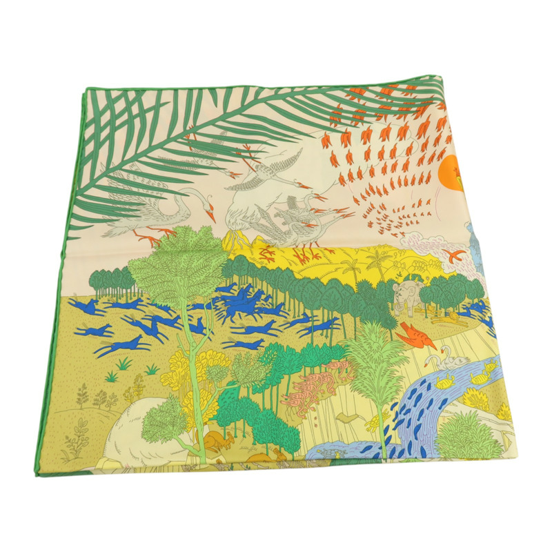 HERMES 絲質Scarf 90x90cm絲巾-1