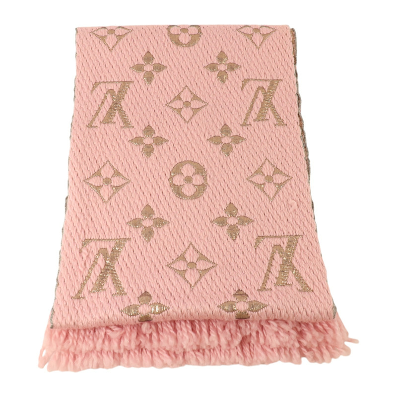 LOUIS VUITTON 羊毛/絲質Logomania Shine Scarf 166x29cm絲巾-1