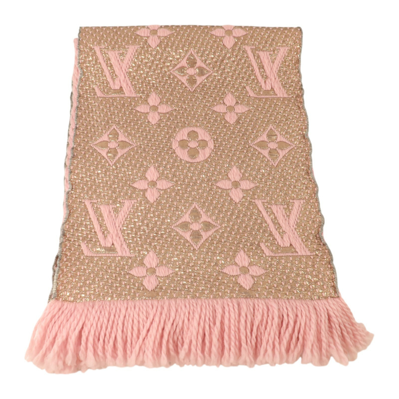 LOUIS VUITTON 羊毛/絲質Logomania Shine Scarf 166x29cm絲巾-2