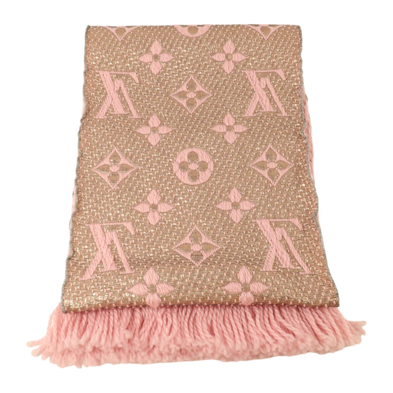 LOUIS VUITTON 羊毛/絲質Logomania Shine Scarf 166x29cm絲巾-3