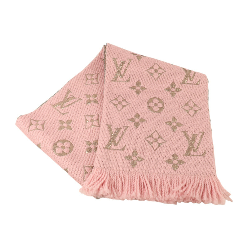 LOUIS VUITTON 羊毛/絲質Logomania Shine Scarf 166x29cm絲巾-4
