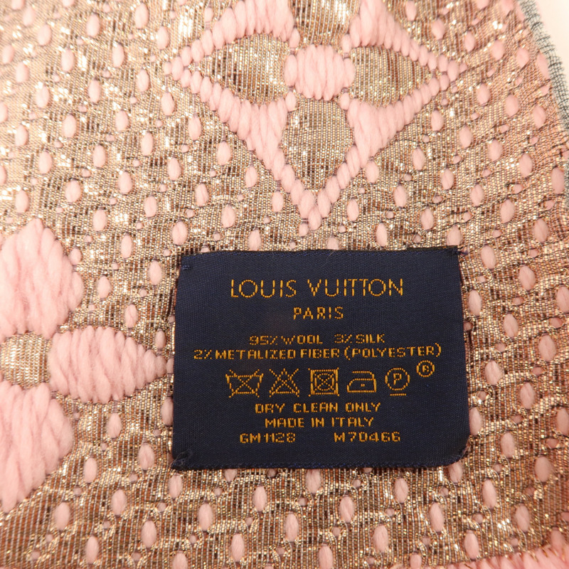 LOUIS VUITTON 羊毛/絲質Logomania Shine Scarf 166x29cm絲巾-5