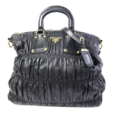 PRADA 羊皮皮革Nappa Gaufre Shoulder Tote手挽肩背兩用袋
