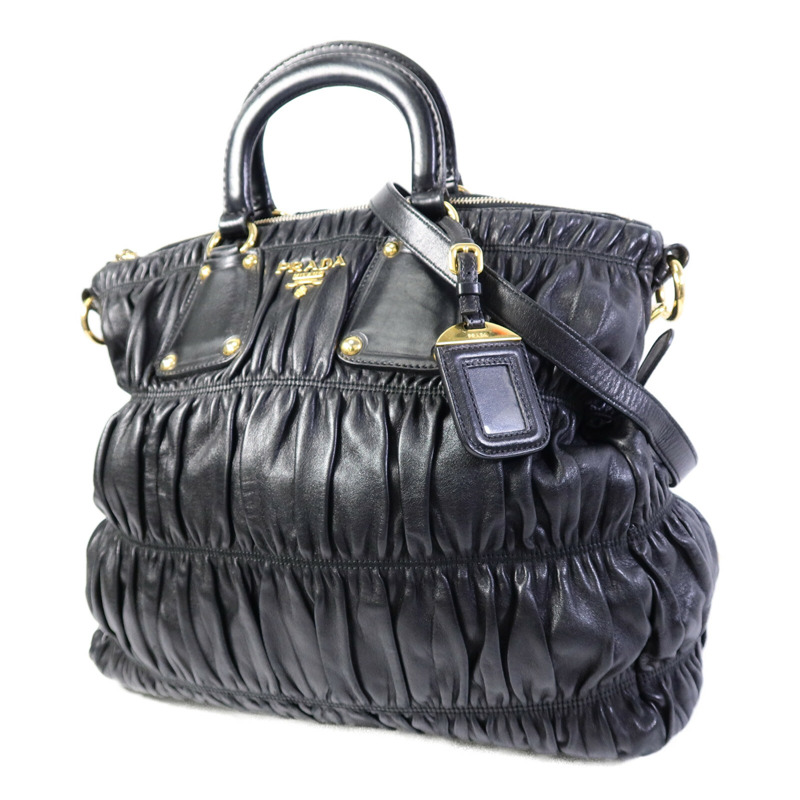 PRADA 羊皮皮革Nappa Gaufre Shoulder Tote手挽肩背兩用袋-2