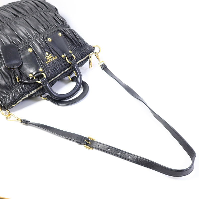PRADA 羊皮皮革Nappa Gaufre Shoulder Tote手挽肩背兩用袋-8