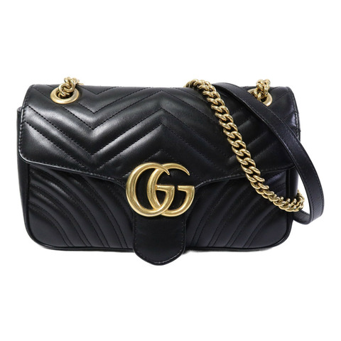 GUCCI 牛皮皮革GG Marmont鏈帶肩背袋