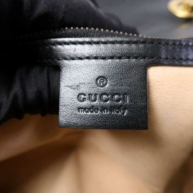 GUCCI 牛皮皮革GG Marmont鏈帶肩背袋-6