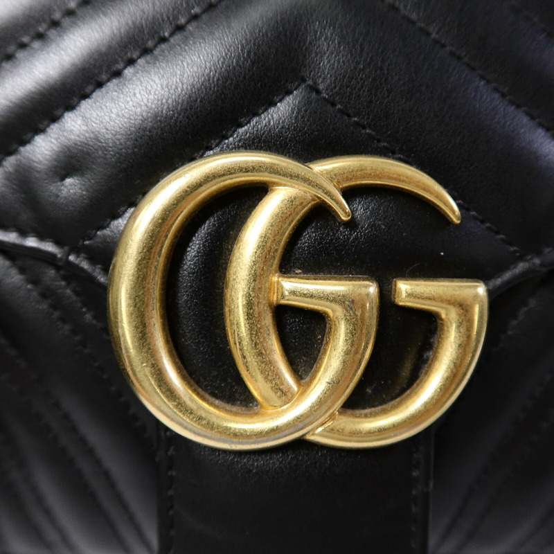 GUCCI 牛皮皮革GG Marmont鏈帶肩背袋-7