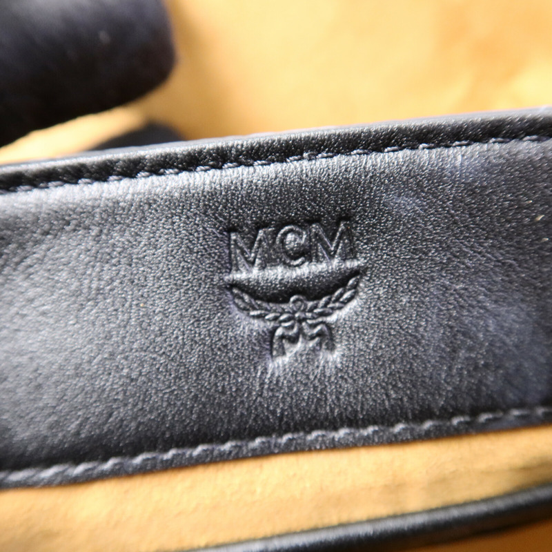 MCM 塗層帆布/牛皮皮革Aren N/S Crossbody Bag肩背袋-6