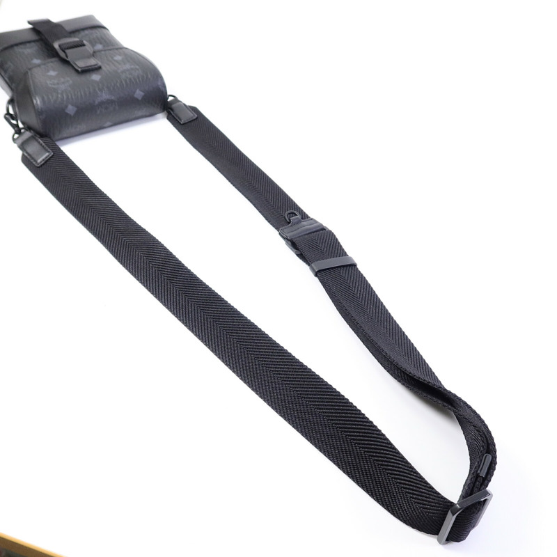 MCM 塗層帆布/牛皮皮革Aren N/S Crossbody Bag肩背袋-8
