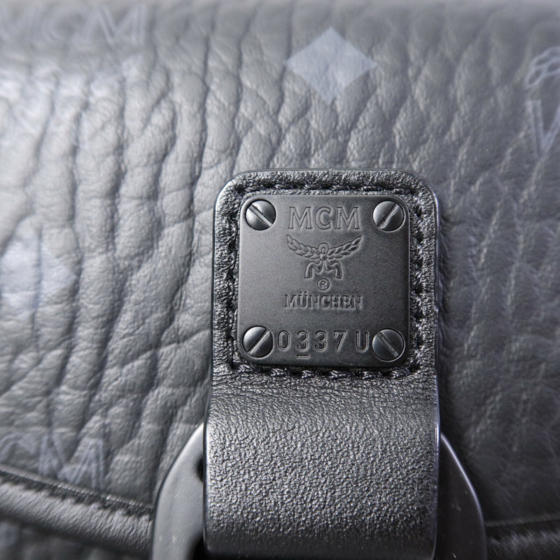 MCM 塗層帆布/牛皮皮革Aren N/S Crossbody Bag肩背袋-13