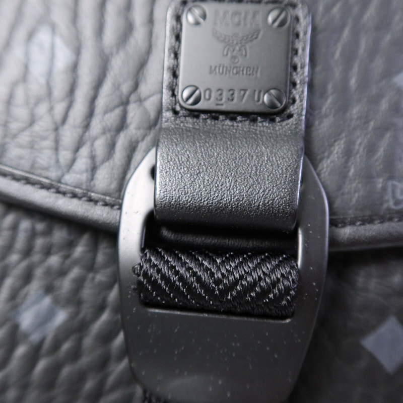 MCM 塗層帆布/牛皮皮革Aren N/S Crossbody Bag肩背袋-14