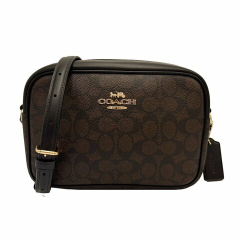 [全新] COACH 新款C LOGO女款斜背相機包(深咖)