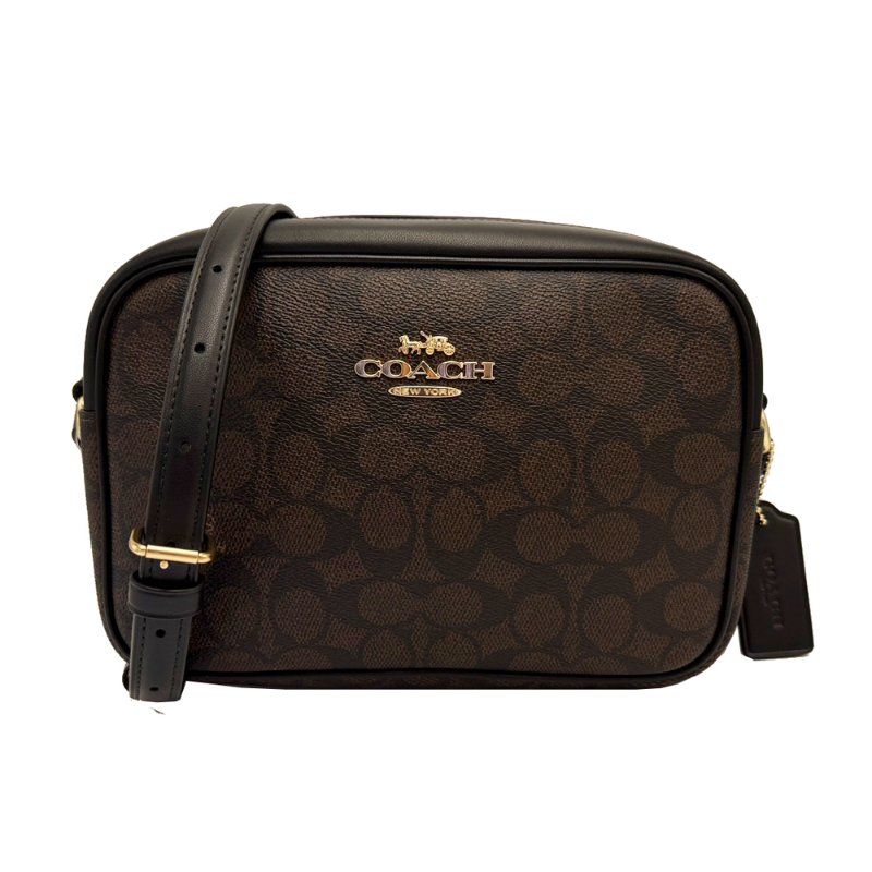 [全新] COACH 新款C LOGO女款斜背相機包(深咖)-0