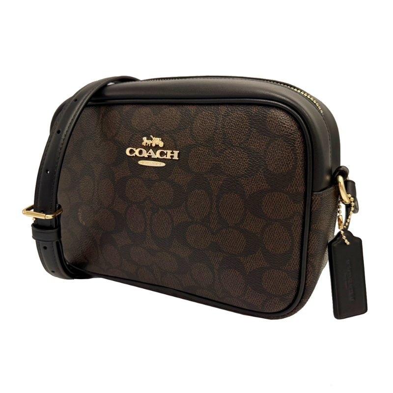 [全新] COACH 新款C LOGO女款斜背相機包(深咖)-1