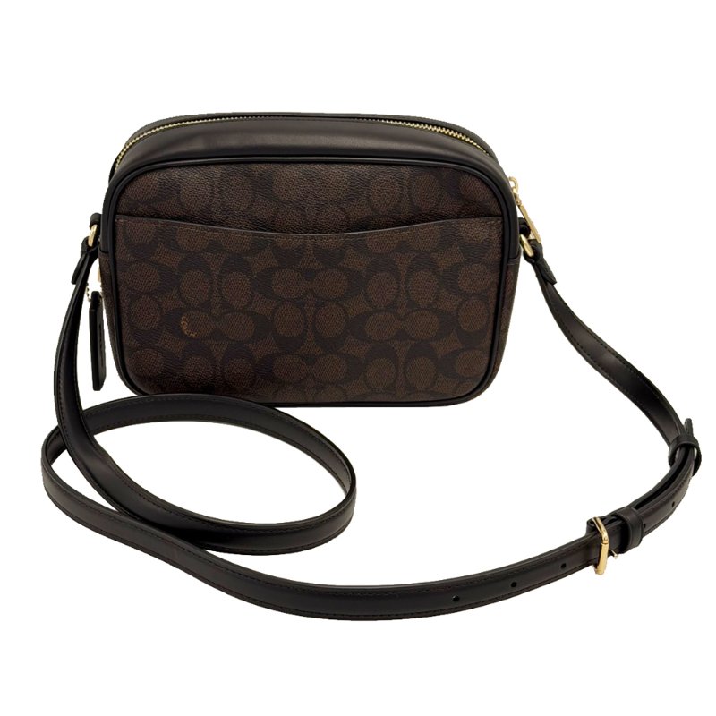 [全新] COACH 新款C LOGO女款斜背相機包(深咖)-3