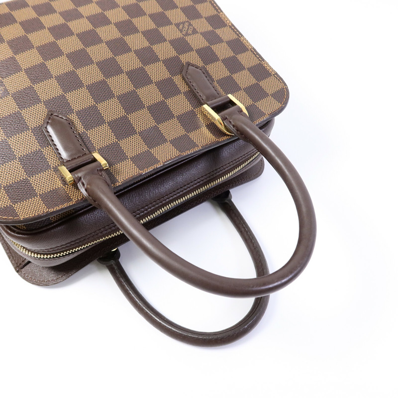 LOUIS VUITTON Damier Triana金扣手挽袋-9