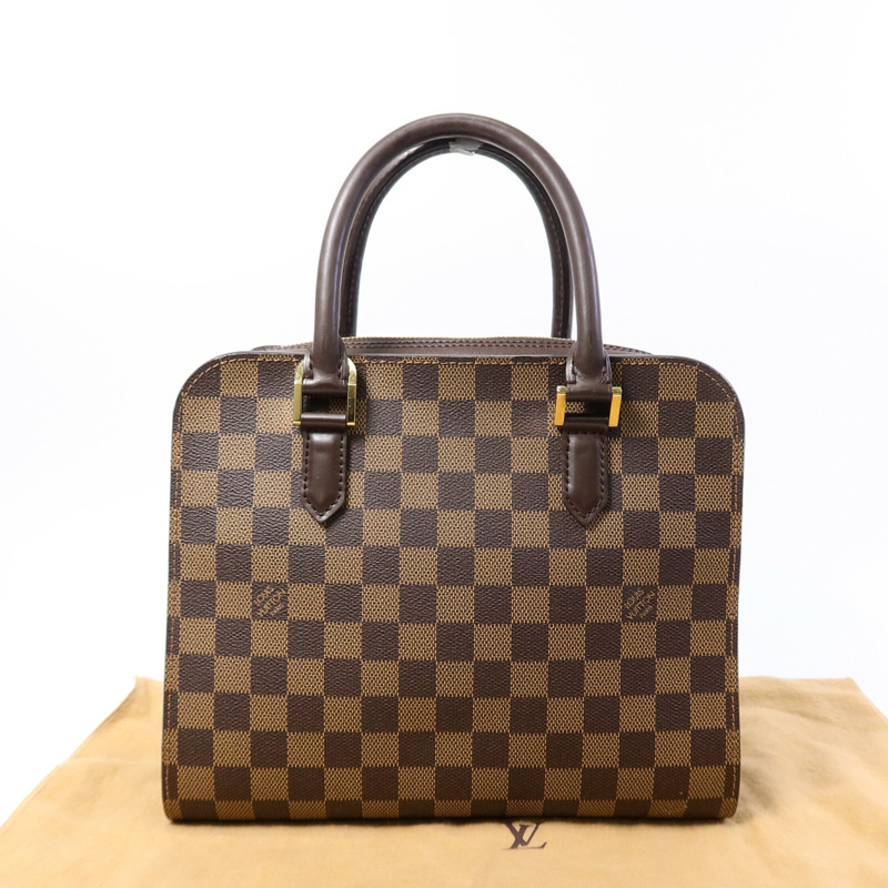 LOUIS VUITTON Damier Triana金扣手挽袋-10
