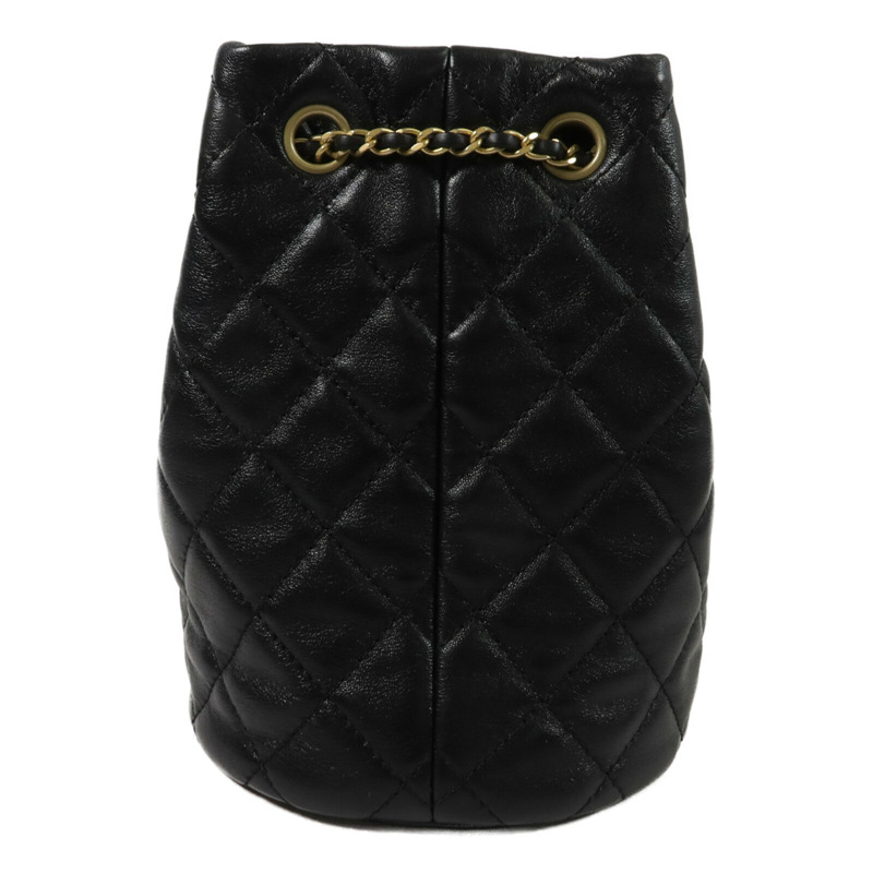 CHANEL 羊皮皮革Bucket Bag鏈帶肩背袋-1