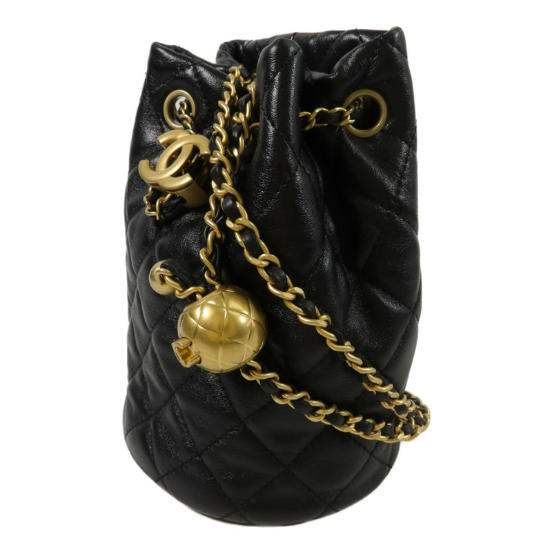 CHANEL 羊皮皮革Bucket Bag鏈帶肩背袋-2