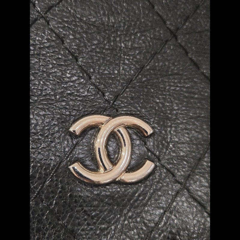 Chanel 香奈兒 黑色 銀釦 雙C logo 肩背包 托特包 購物包 牛皮-47