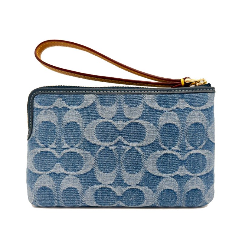 [全新] COACH C LOGO牛仔零錢手拿包(牛仔藍)-2