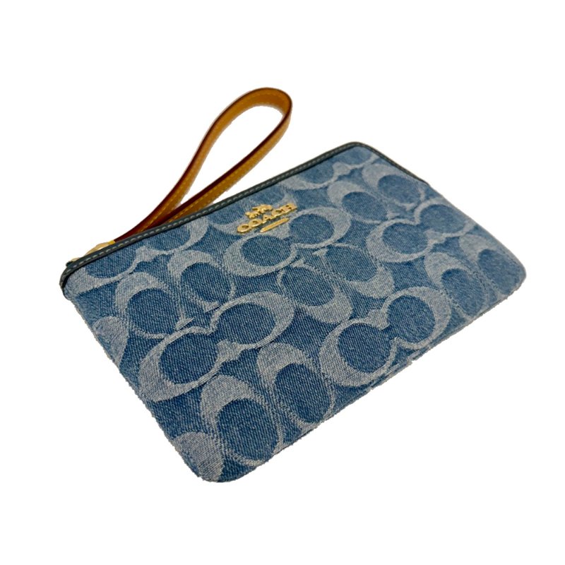 [全新] COACH C LOGO牛仔零錢手拿包(牛仔藍)-4