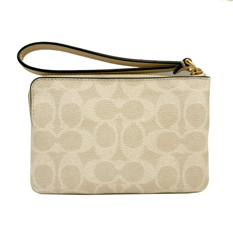[全新] COACH C LOGO直紋零錢手拿包(白)-2