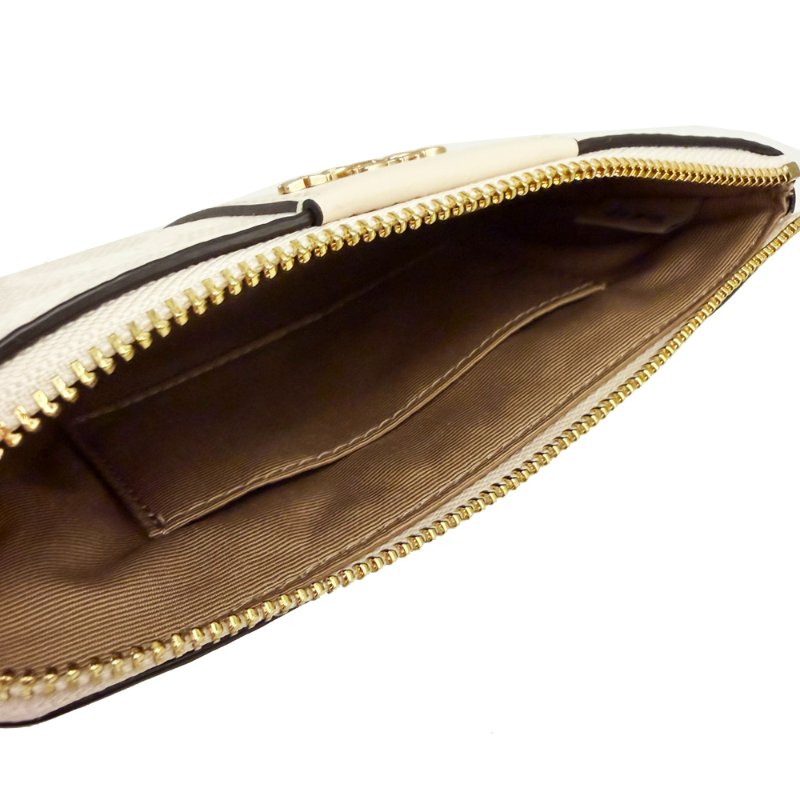 [全新] COACH C LOGO直紋零錢手拿包(白)-4