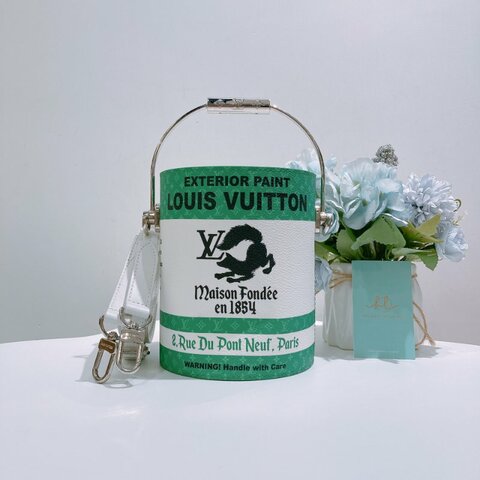 TW4871	Louis Vuitton 路易威登油漆兩用包包 Paint Can Handbag With Chain Green x PHW
