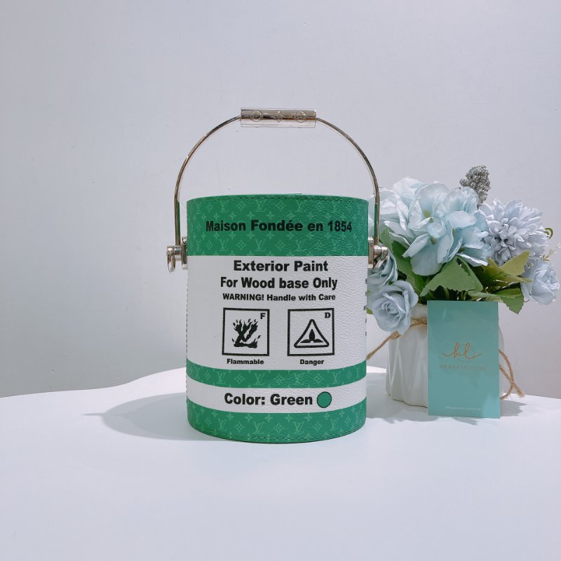 TW4871 Louis Vuitton 路易威登油漆兩用包包 Paint Can Handbag With Chain Green x PHW-2