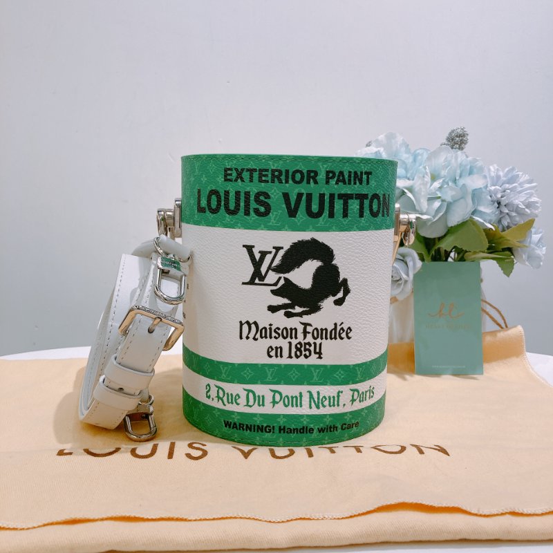 TW4871 Louis Vuitton 路易威登油漆兩用包包 Paint Can Handbag With Chain Green x PHW-15