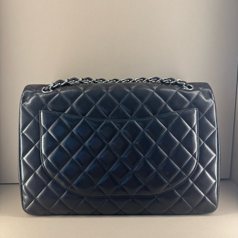 Chanel CF Maxi 黑銀羊皮｜14 開(2011年）｜單蓋版本 ｜雷標清晰-1