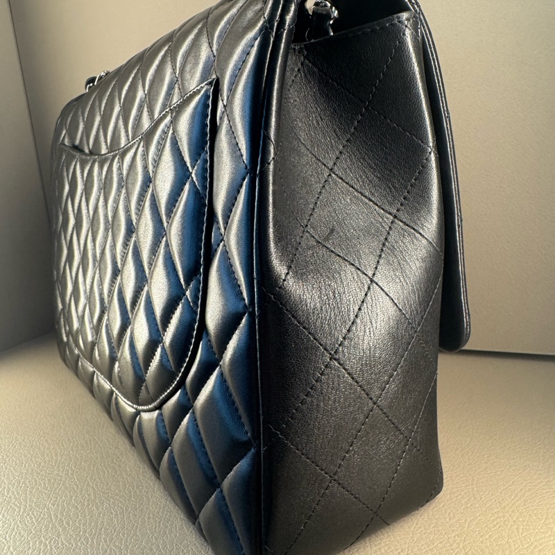 Chanel CF Maxi 黑銀羊皮｜14 開(2011年）｜單蓋版本 ｜雷標清晰-3