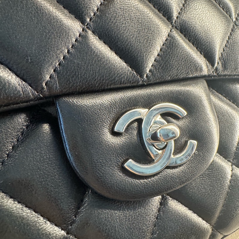 Chanel CF Maxi 黑銀羊皮｜14 開(2011年）｜單蓋版本 ｜雷標清晰-5